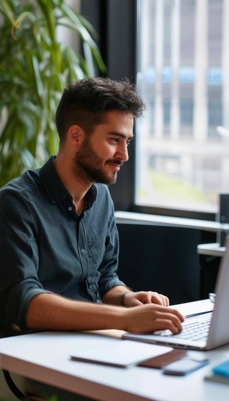 Google Ad Partner working at desk