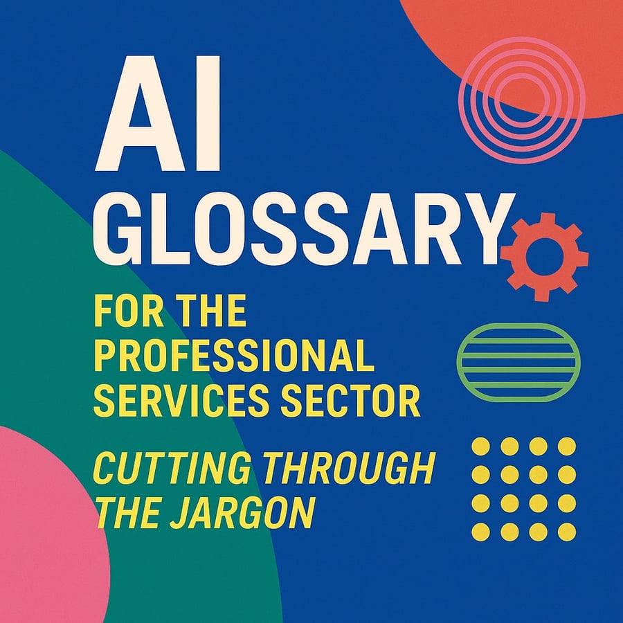 Graphic reading ‘AI glossary for the professional services sector: cutting through the jargon’