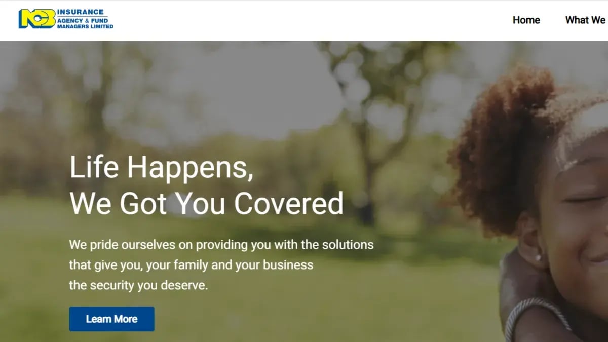NCB Insurance Agency and Fund Managers home page with the headline Life Happens, We Got You Covered